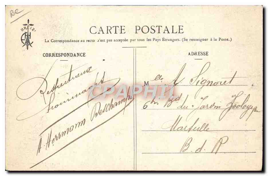 CPA Folklore Tabac Homme la bonne pipe — Verso