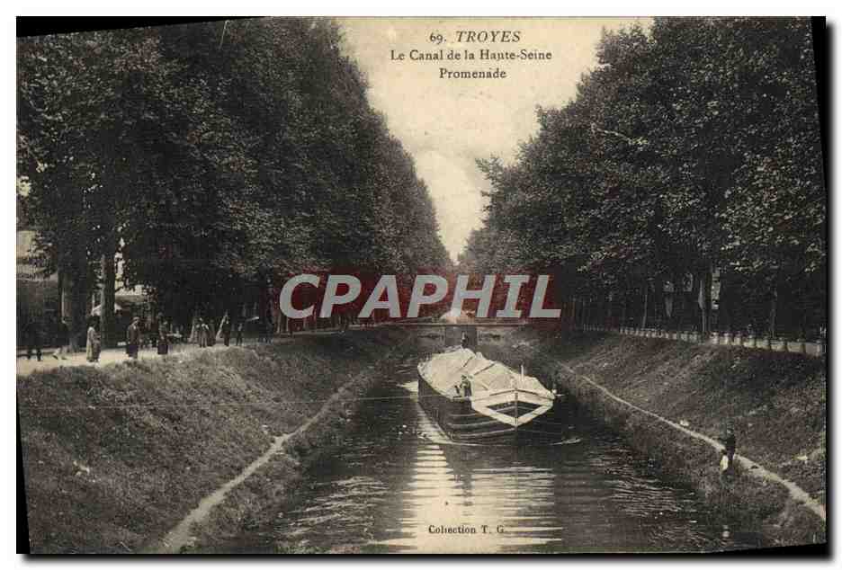 Troyes — Le Canal de la Haute-Seine Promenade — Collection T. G.