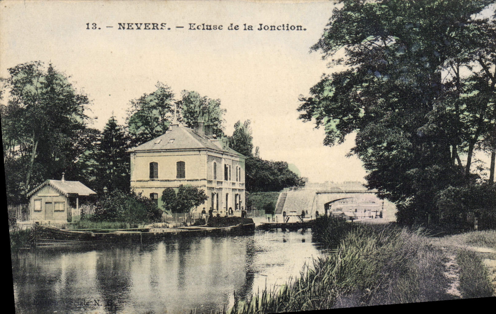 Nevers — Ecluse de la Jonction — Éditeur N. Belde, n°13 - Anverso