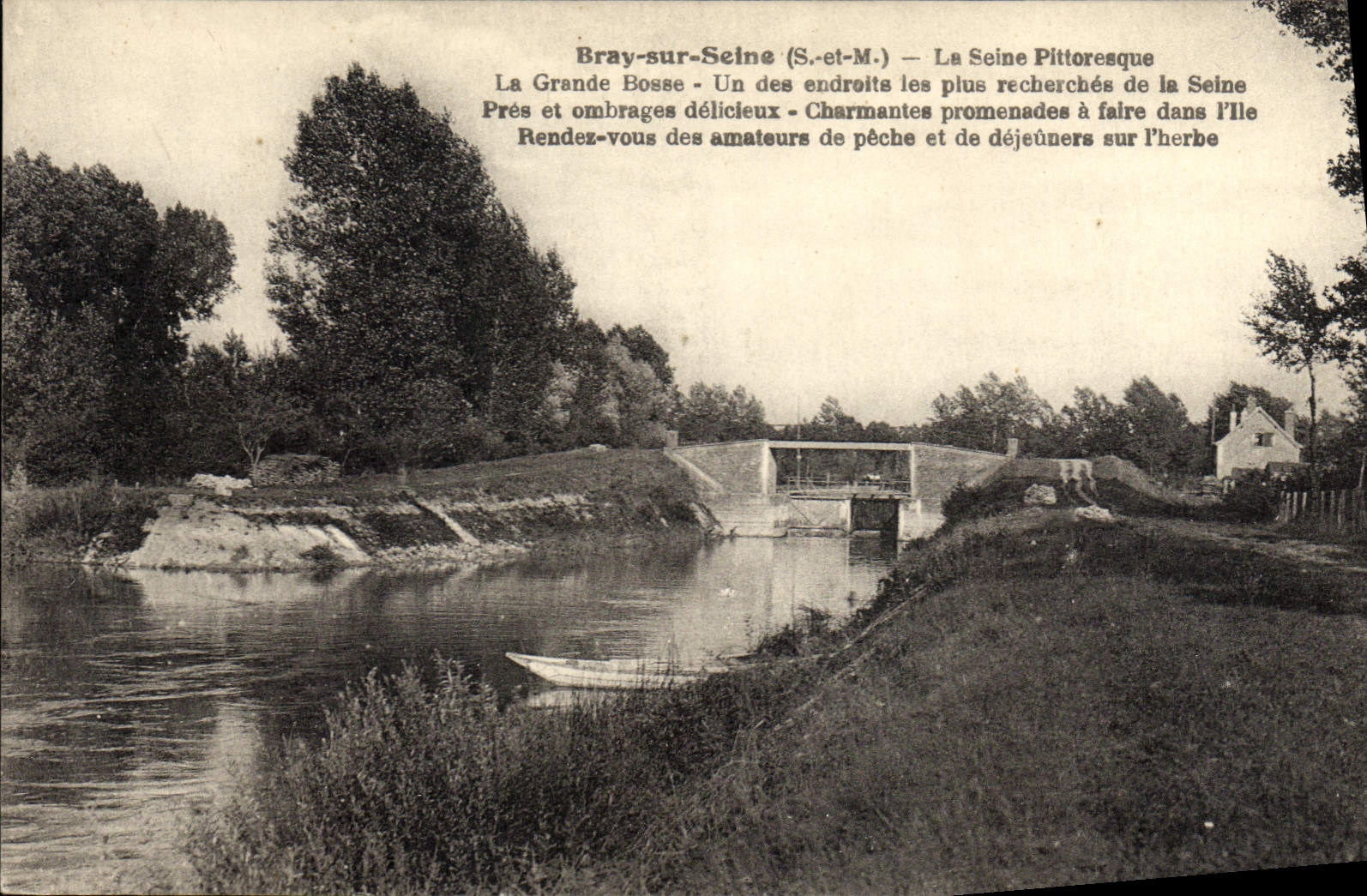 CPA Bateau Peniche Bray sur Seine La grande bosse