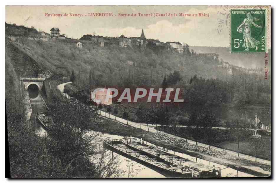 Entornos de Nancy - LIVERDUN - Salida del Túnel (Canal de la Marna al Rin) - Editor: A. Lulli, Nancy