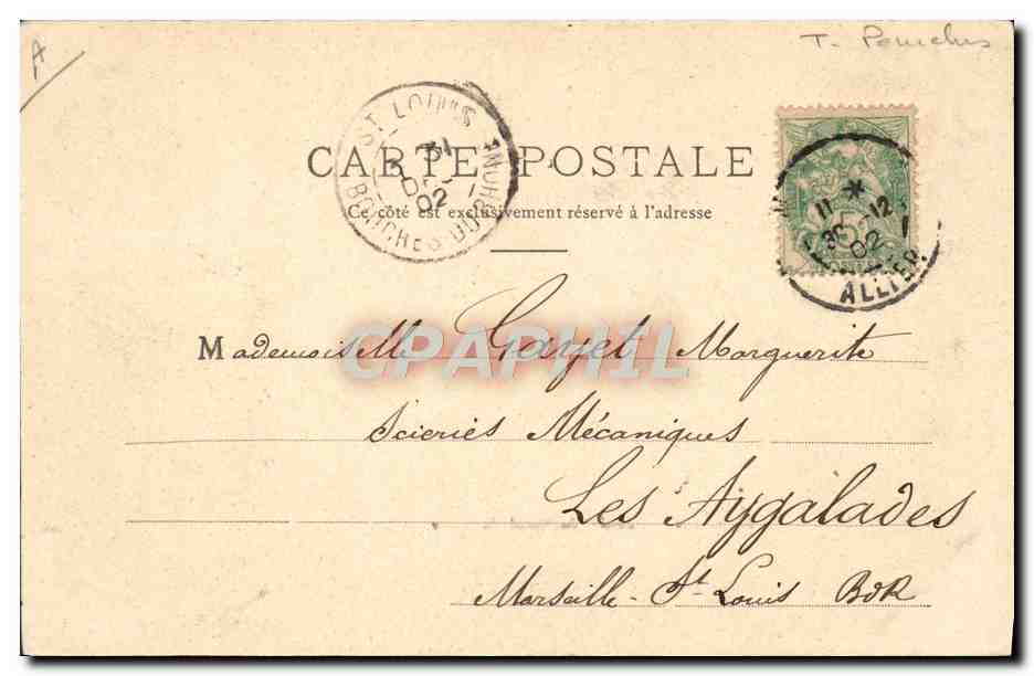 Montluçon — Embalse del Canal del Berry — editor desconocido, n.º de serie 6 — Reverso