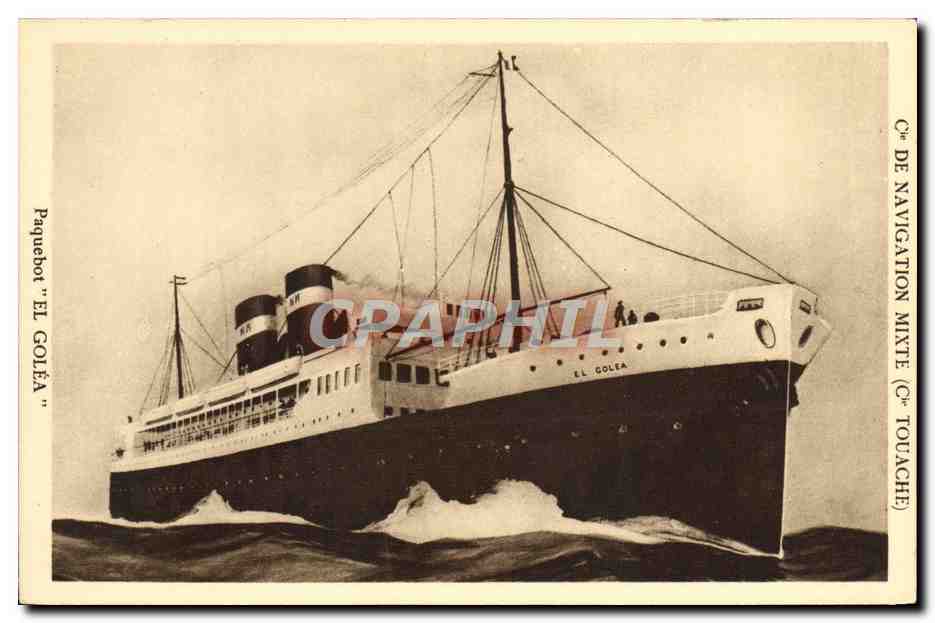 CPA Bateau Paquebot Cie de Navigation Mixte El Goleao