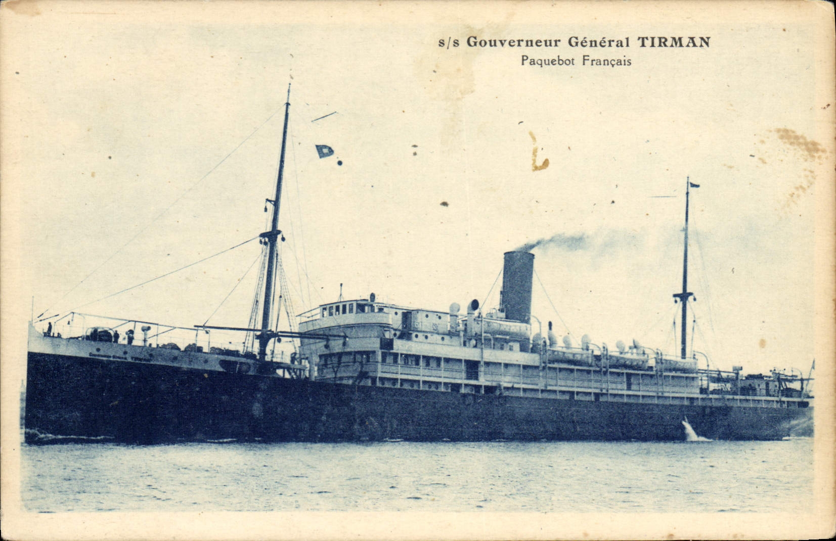 s/s Gouverneur Generaal TIRMAN — Franse schip — Ed. H. Grimaud, Marseille