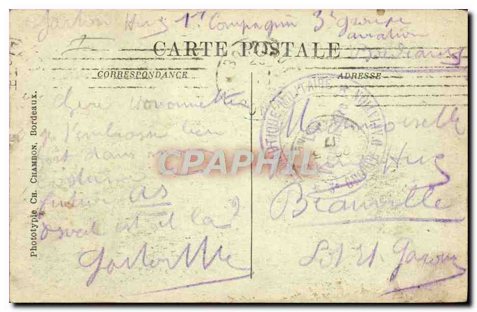 CPA Bateau Paquebot Bordeaux Compagnie sud Atlantique Gallia  — Verso