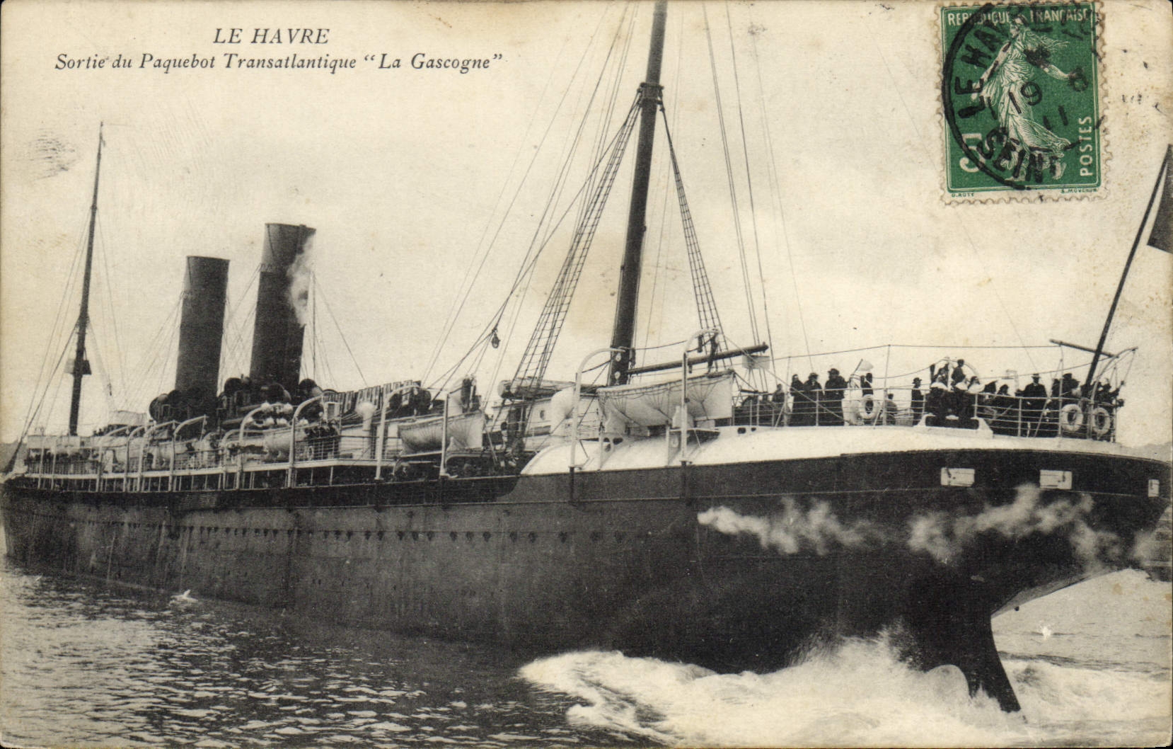 Le Havre — Sortie du paquebot transatlantique "La Gascogne" — Éditeur non identifié