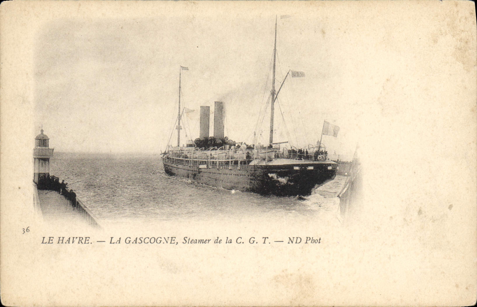 Le Havre — La Gascogne, Steamer de la C.G.T. — ND Phot