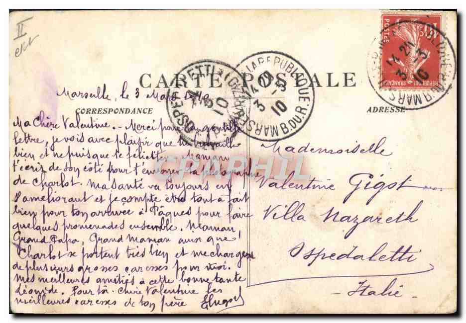 Paquebot « GÉNÉRAL-CHANZY » de la Compagnie Transatlantique — naufrage sur la côte de Minorque, 10 février 1910 — éditeur inconnu, n° de série non visible — Reverso