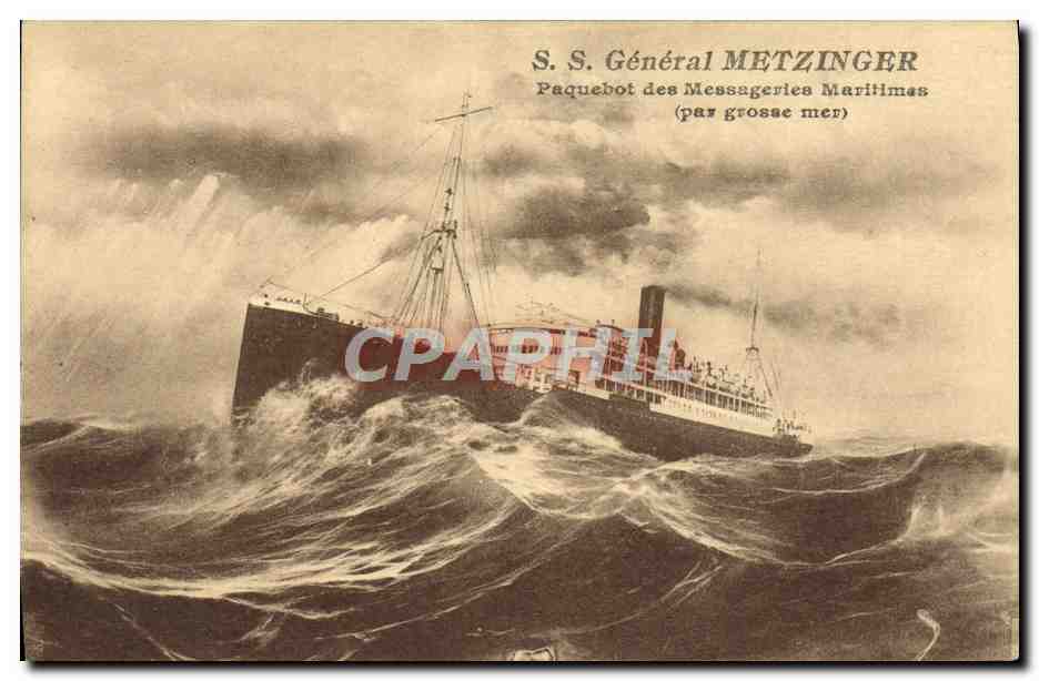 CPA Bateau Paquebot des Messageries Maritimes SS General Metzinger 