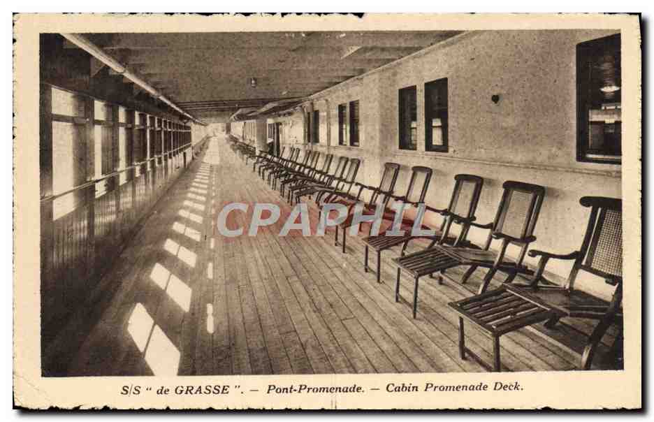 CPA Bateau Paquebot SS de Grasse Pont promenade 