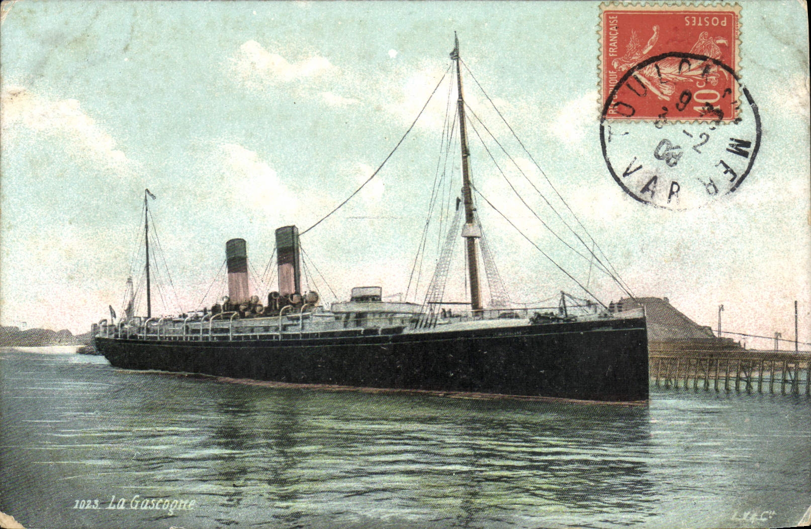 La Gascogne — navire à vapeur — éditeur L. Lecy, n° 1023