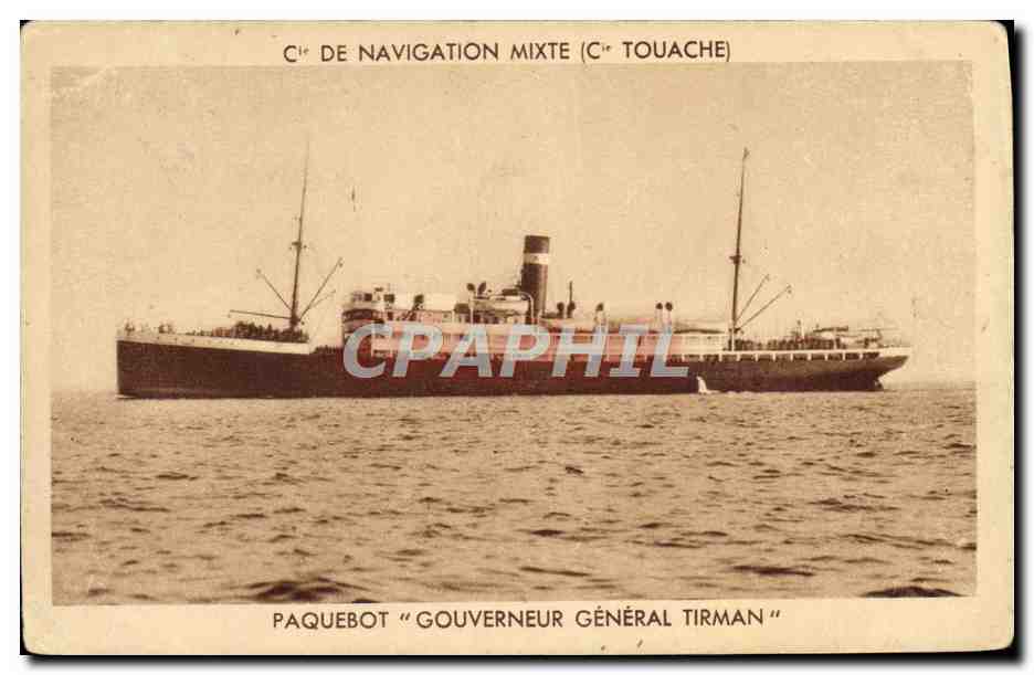 Paquebot "Gouverneur Général Tirman" — Cie de Navigation Mixte (Cie Touache) — M. Audry, Photographe, Carrefour