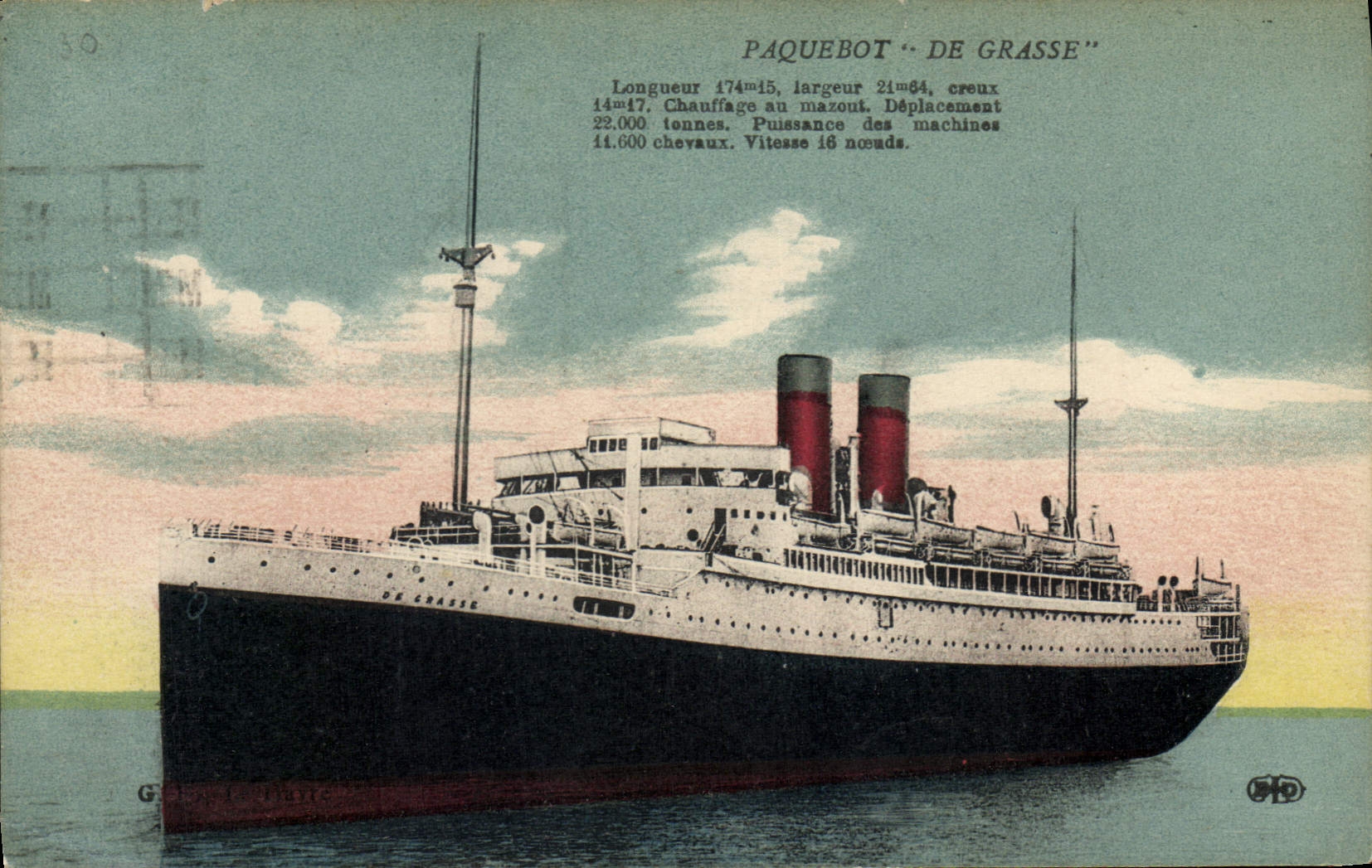 CPA Bateau Paquebot De Grasse 