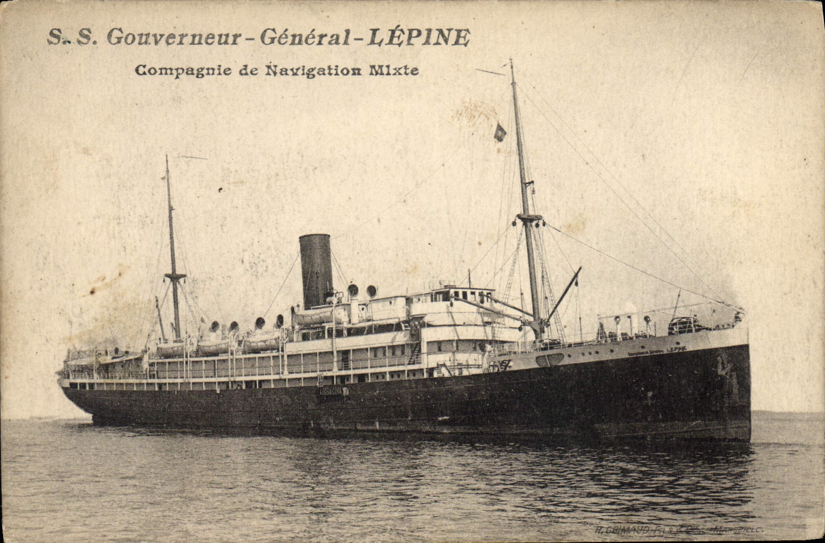 S.S. Gouverneur-Generaal-LÉPINE — Navigatiebedrijf LÉPINE — H. CÉMAUD, Paris