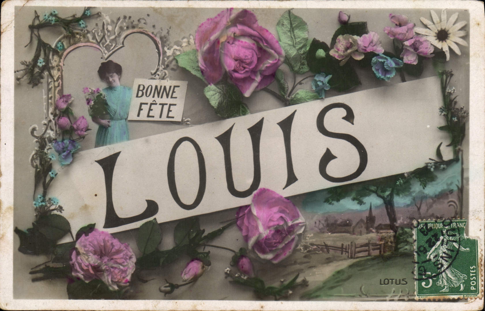 CPA Fantaisie Prenom Louis 
