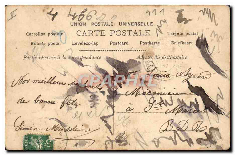 CPA Fantaisie Prenom Louis — Rückseite