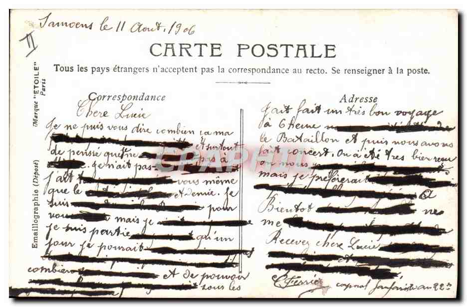 CPA Fantaisie Prenom Lucie — Rückseite
