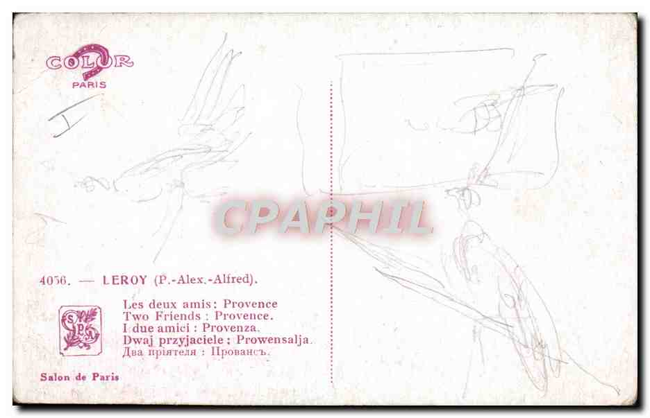 CPA Chevre Leroy Les deux amis Provence  — Rückseite