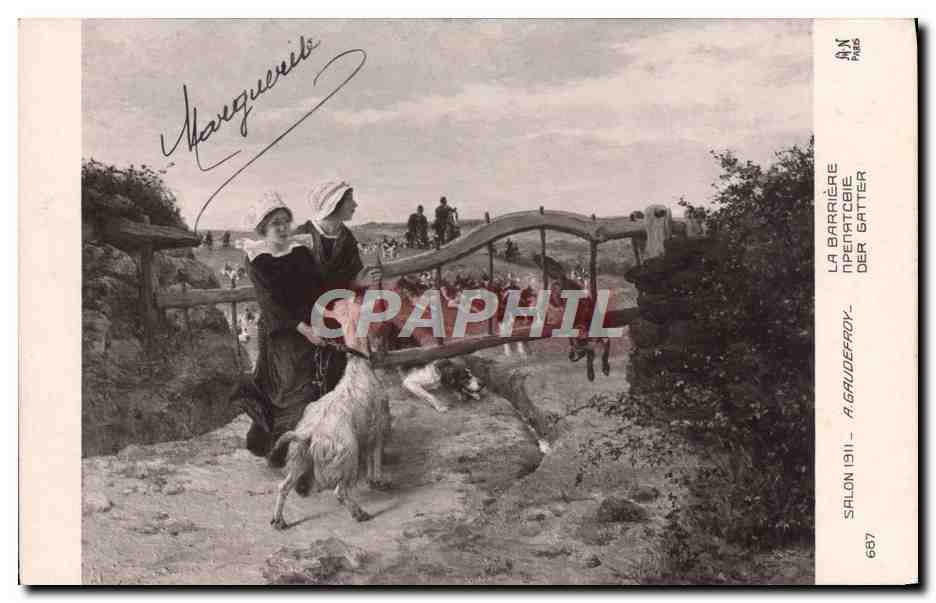 CPA Chevre Salon 1911 A Gaudefroy La barriere 