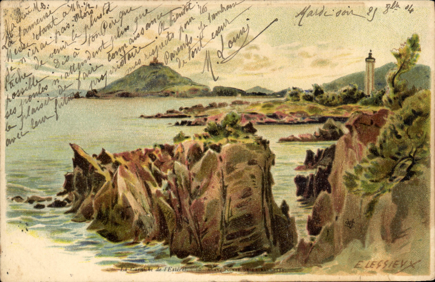 CPA Fantaisie Illustrateur Lessieux La corniche de l'Esterel