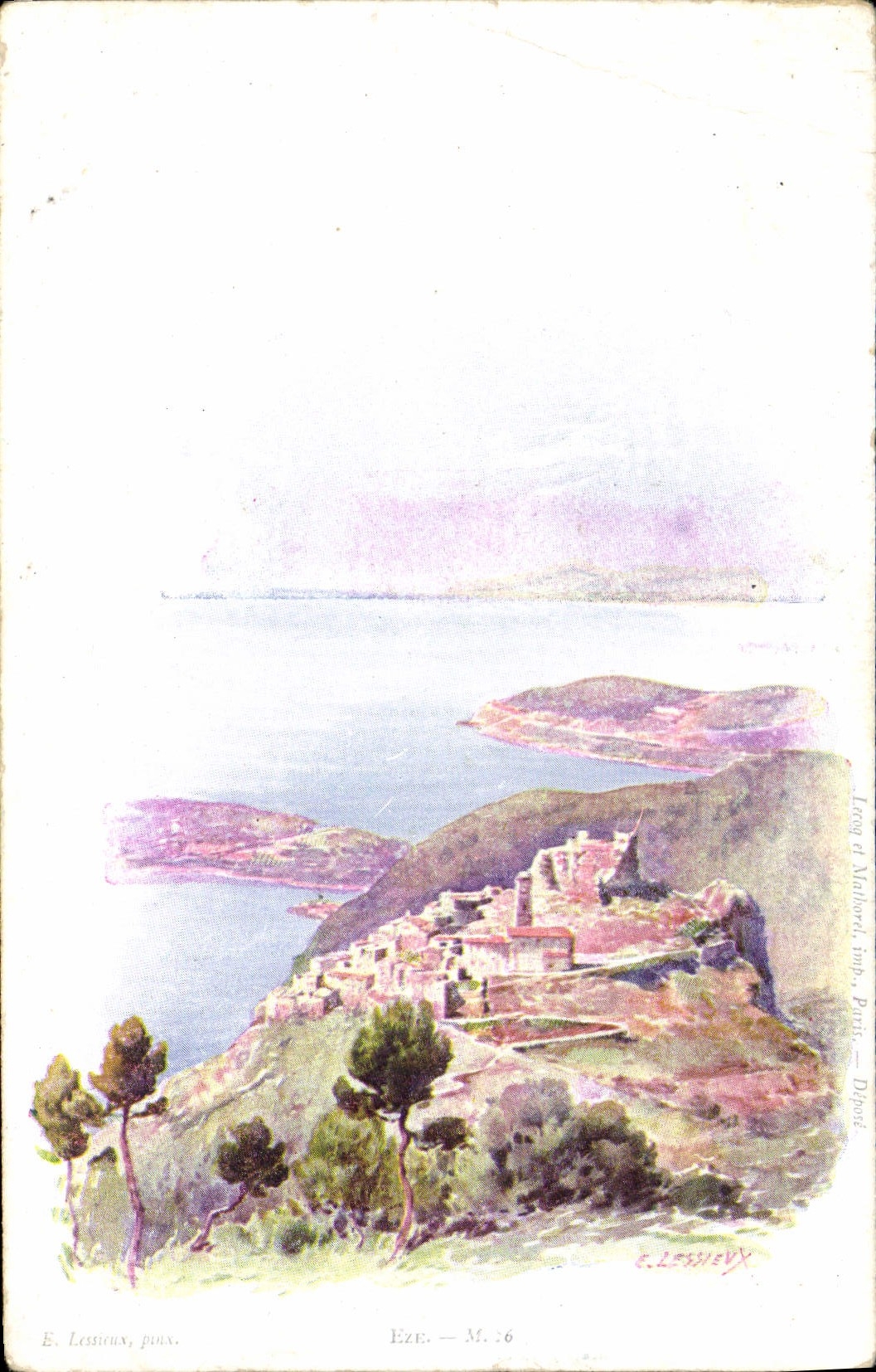 CPA Fantaisie Illustrateur Lessieux Eze 