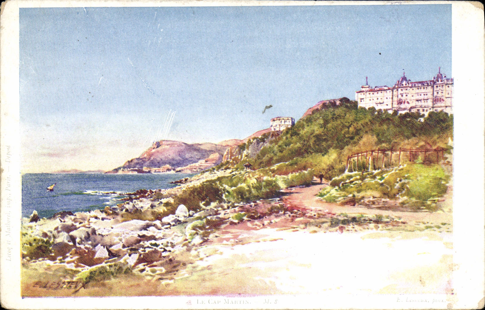 CPA Fantaisie Illustrateur Lessieux Le Cap martin 