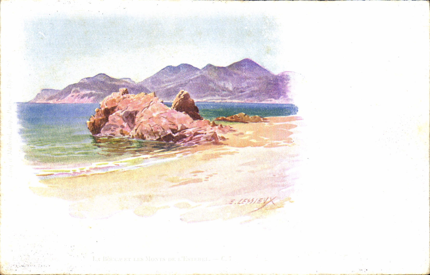 CPA Fantaisie Illustrateur Lessieux La Bocca et les Monts de l'Esterel