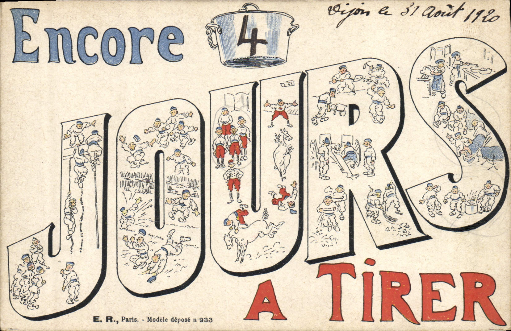 Encore 4 Jours à Tirer — E.R., Paris, Modèle déposé n°933