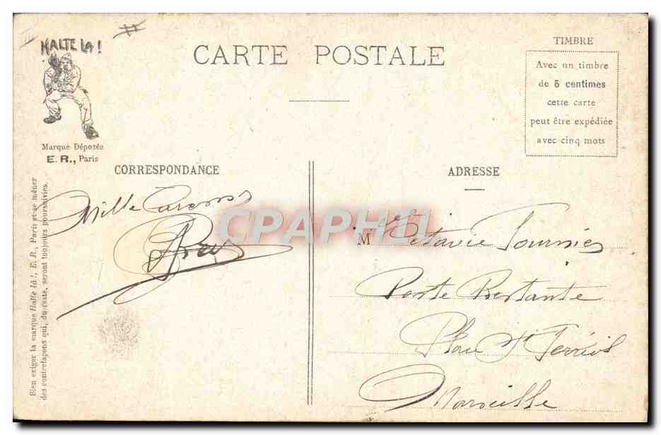 Scènes militaires — Le coup du cornet — E.R. Paris, N° 679 — Reverso