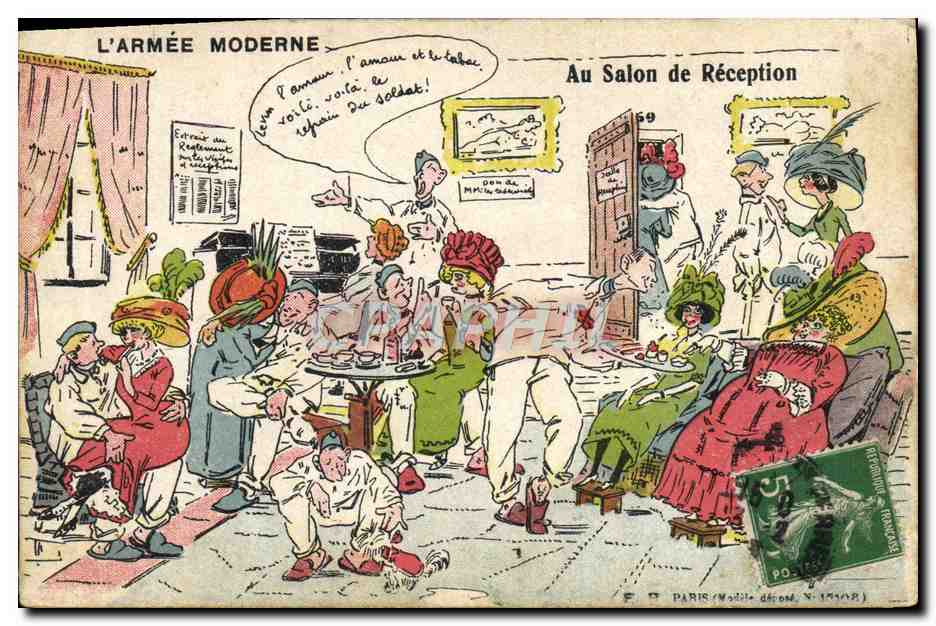 L'ARMÉE MODERNE — l'amour et le tabac — Au Salon de Réception — E.R., Paris, n° 59