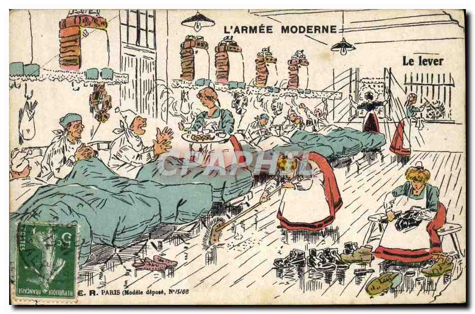 L'ARMÉE MODERNE — Le lever — E.R. PARIS (Modèle déposé, N°15/08)