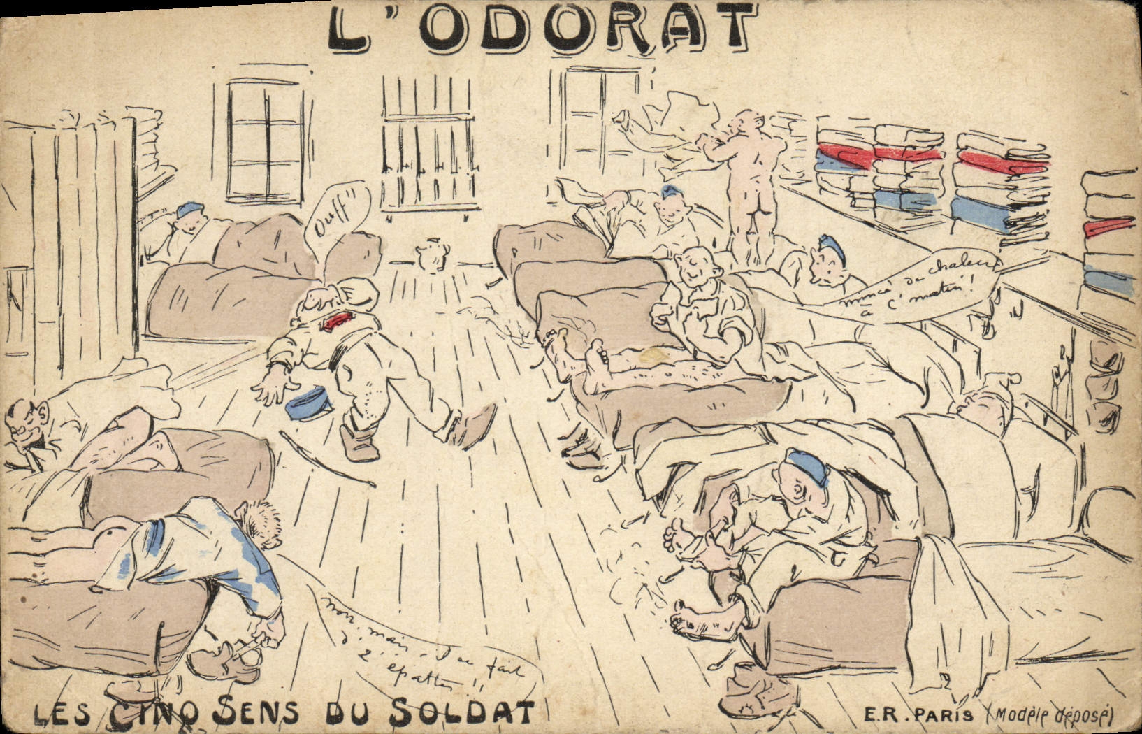 Les cinq sens du soldat — L'Odorat — E.R. Paris (Modèle déposé)