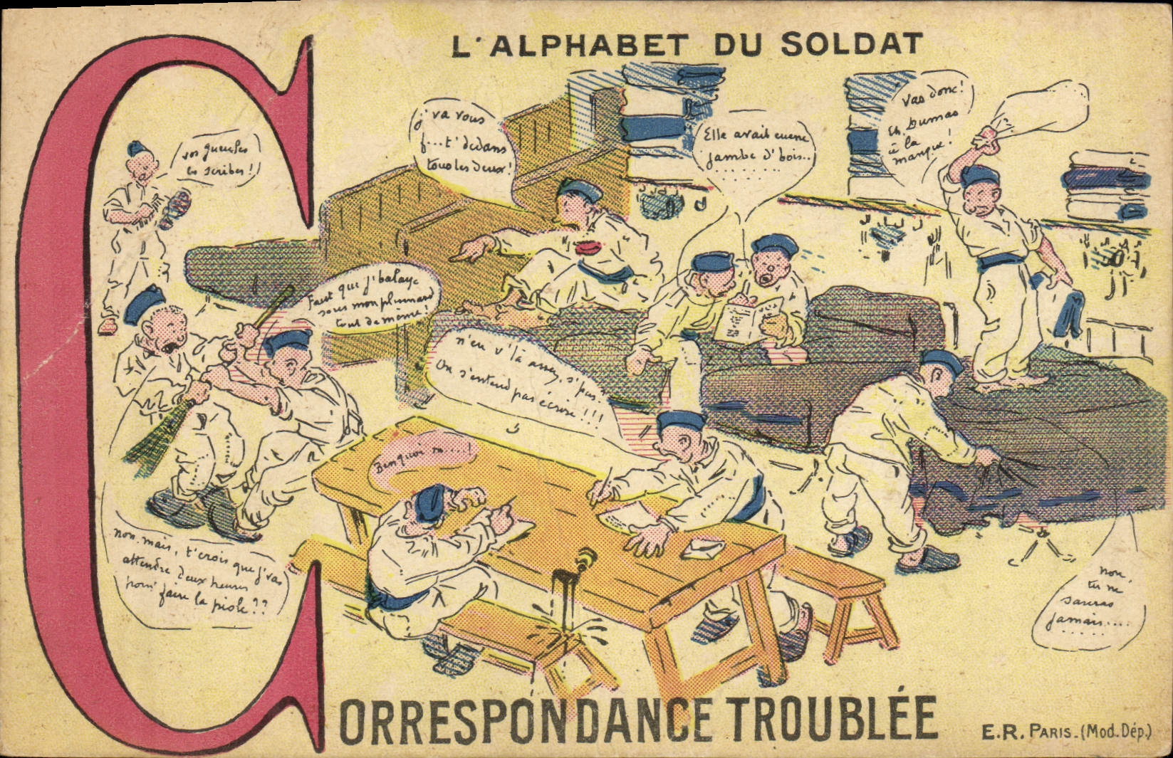 L'ALPHABET DU SOLDAT — Lettre C — Correspondance troublée — E.R. Paris (Mod.Dép.)