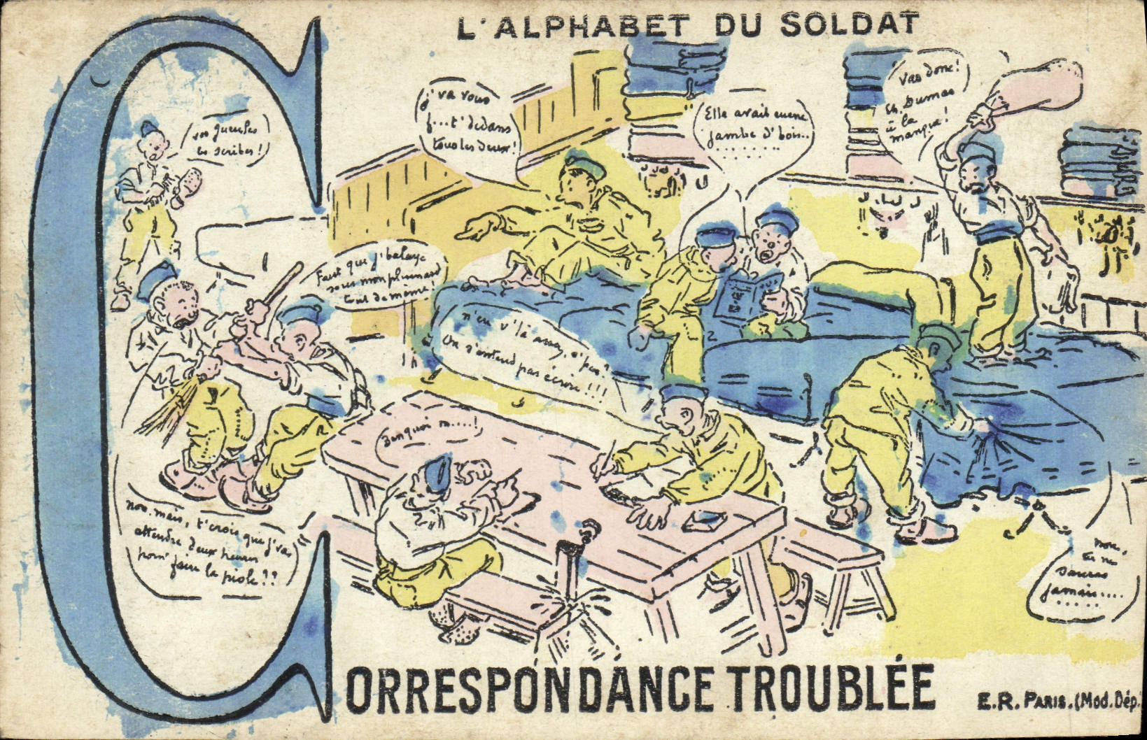 L'ALPHABET DU SOLDAT — Lettre C — Correspondance troublée — E.R. Paris (Mod. Dép.)