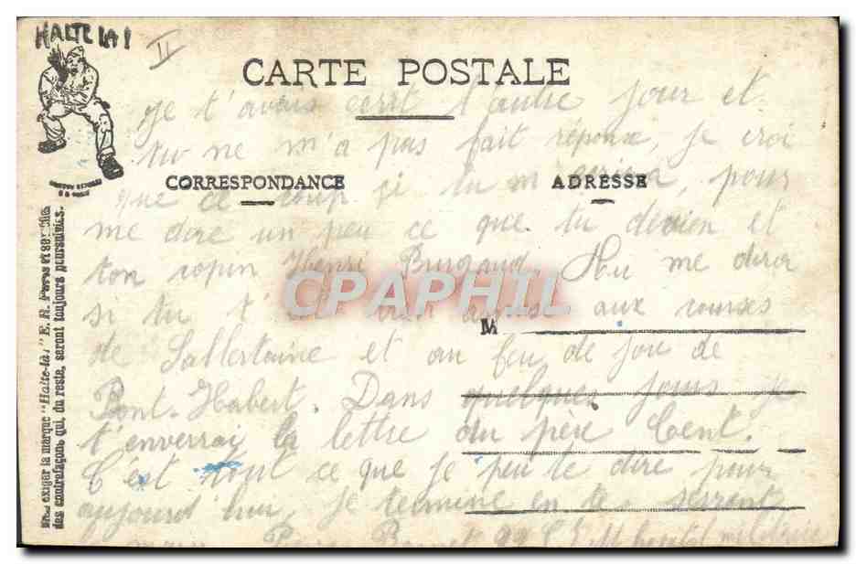 L'ALPHABET DU SOLDAT — Lettre C — Correspondance troublée — E.R. Paris (Mod. Dép.) — Verso