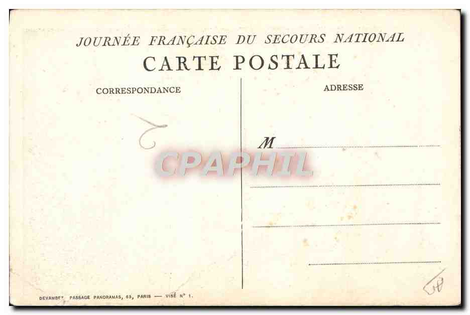 CPA Fantaisie Femme Secours National — Rückseite