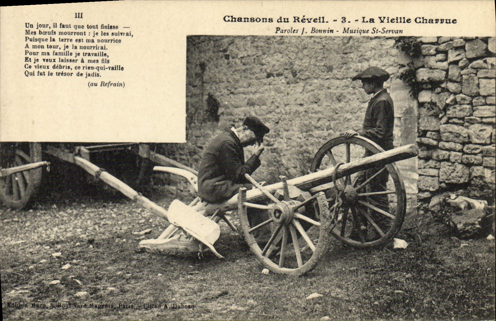CPA Folklore Chansons du reveil La vieille charrue 