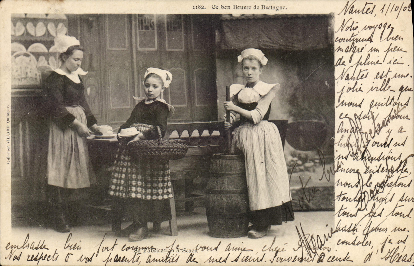 CPA Folklore Beurre de Bretagne Fabrication a Scaer