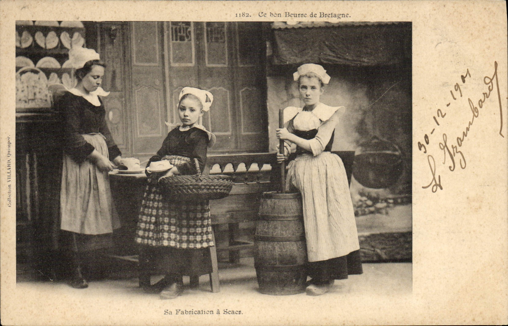 CPA Folklore Beurre de Bretagne Fabrication a Scaer 