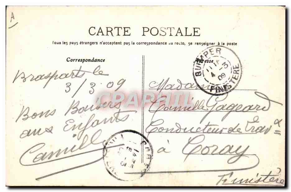 CPA Folklore Brasparts Costume de pardon  — Verso