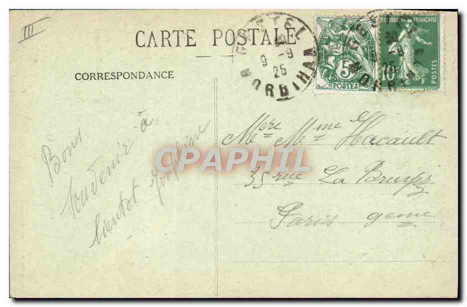 CPA Folklore Heureux age — Verso
