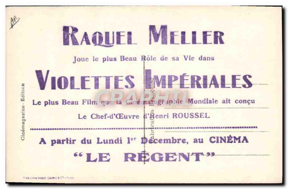 CPM Cinema Andre Roanne Napoleon III Vedettes imperiales  — Rückseite