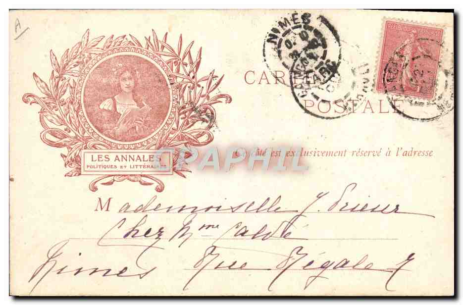 Deux hommes — portraits encadrés — éditeur Les Annales Politiques et Littéraires, n° 104 — Verso