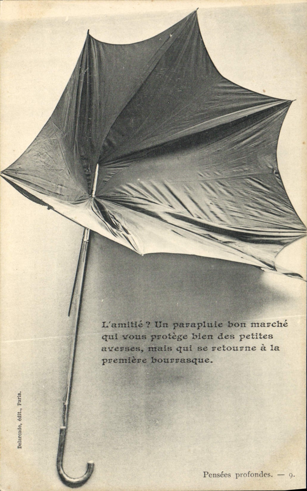 CPA Pensees profondes Amitie Parapluie