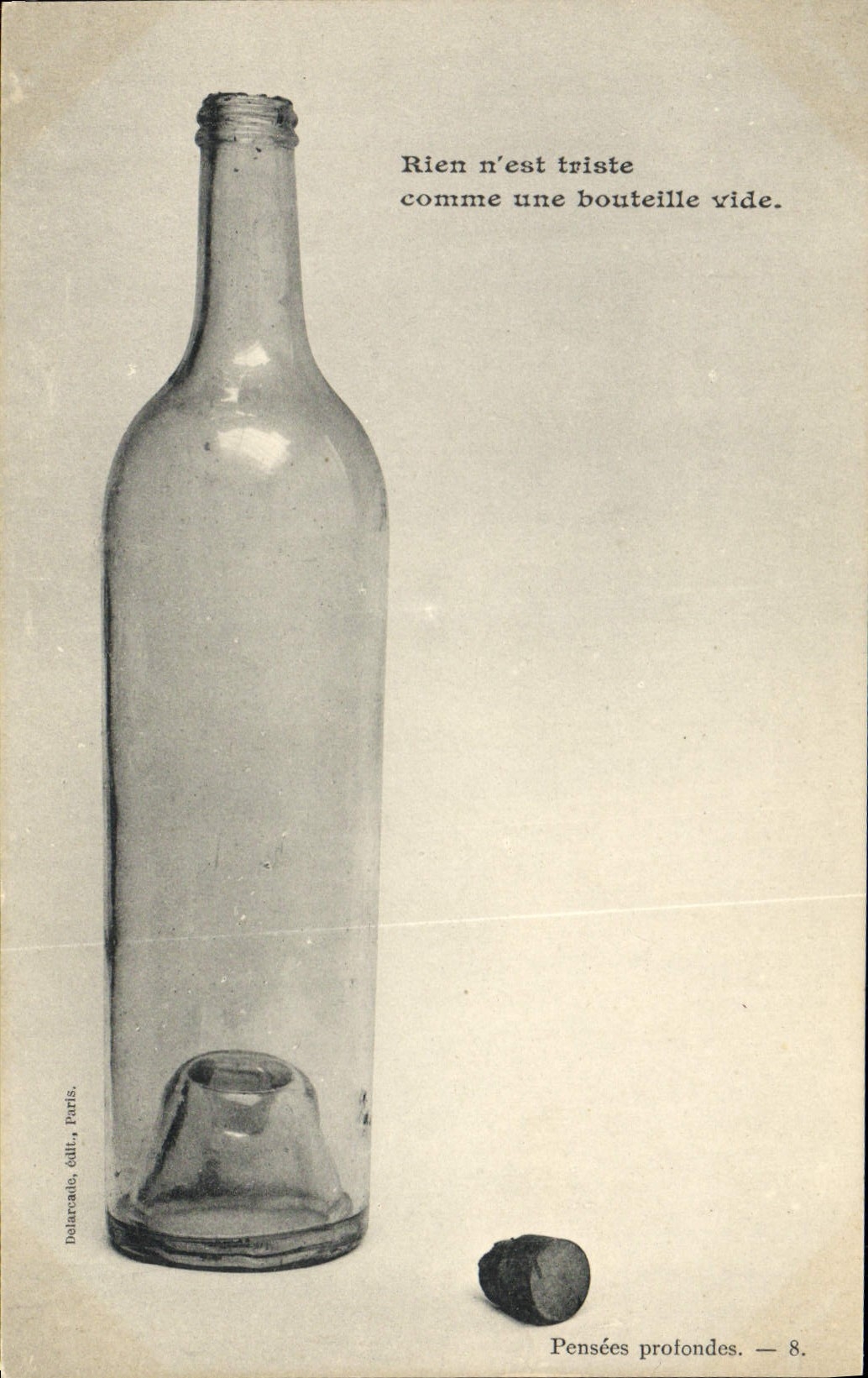 CPA Pensees profondes Bouteille