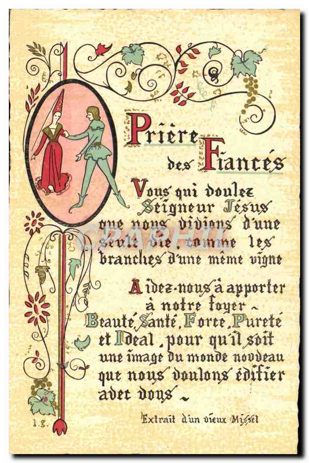 CPA Priere des fiances
