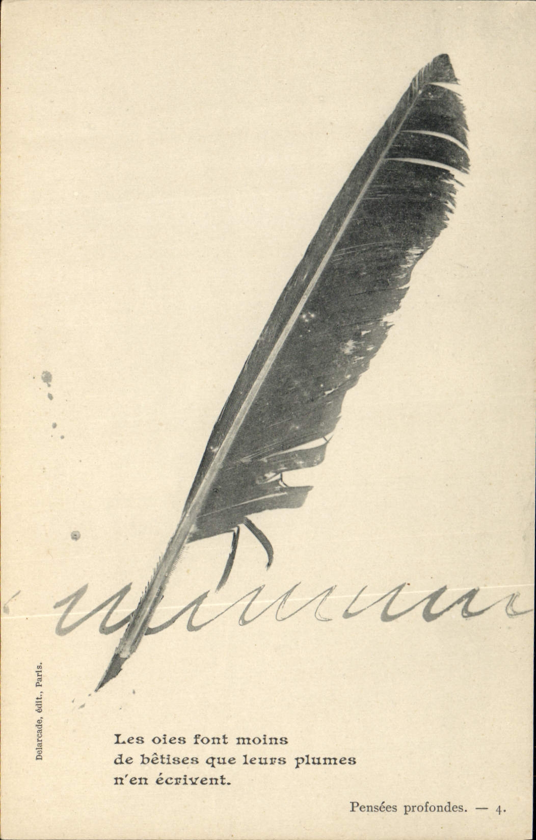 CPA Pensees profondes Plume