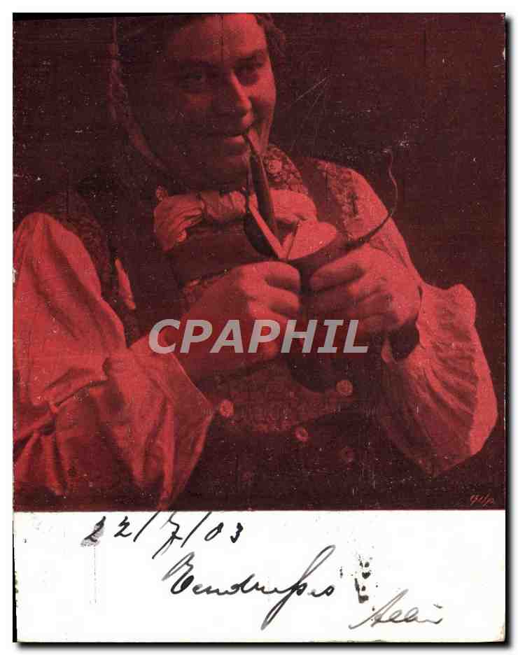 CPA Folklore Tabac Homme Pipe