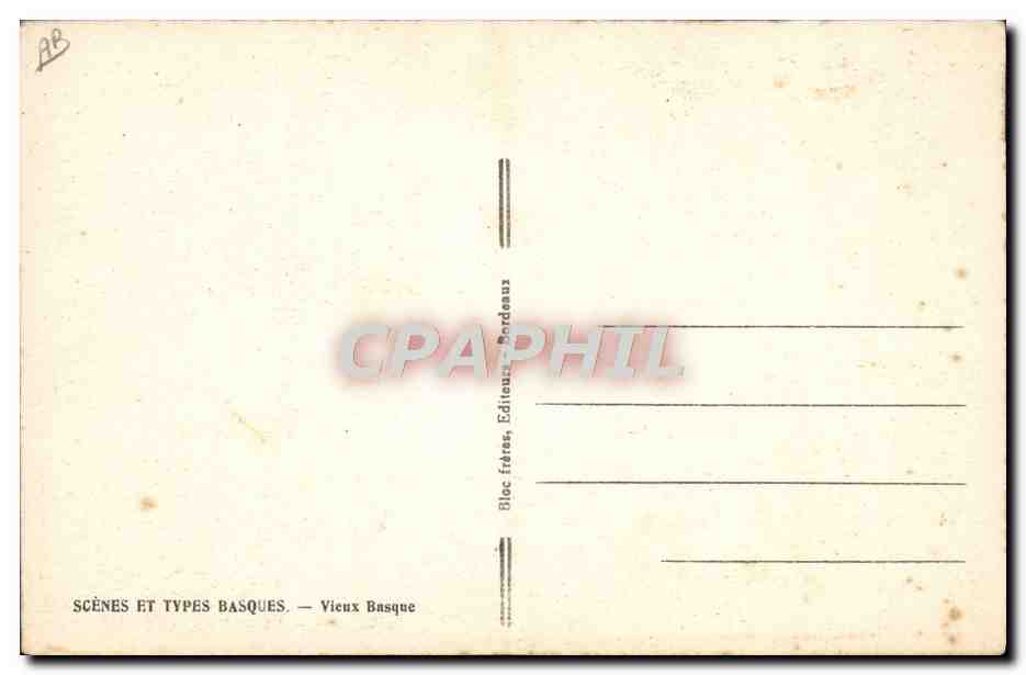 CPA Folklore Tabac Vieux Basque Pipe — Verso