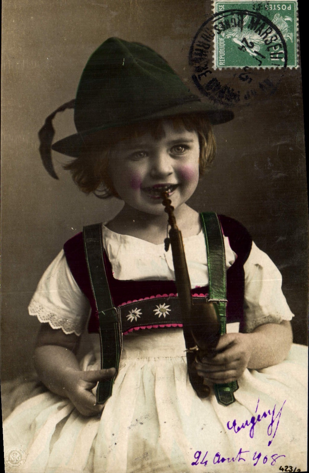 CPA Folklore Tabac Enfant Pipe